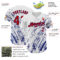 Custom White Red-Royal 3D Pattern Design Abstract Splash Authentic Baseball Jersey