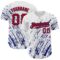 Custom White Red-Royal 3D Pattern Design Abstract Splash Authentic Baseball Jersey