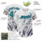 Custom White Teal-Navy 3D Pattern Design Abstract Splash Authentic Baseball Jersey