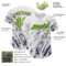 Custom White Neon Green-Navy 3D Pattern Design Abstract Splash Authentic Baseball Jersey