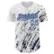 Custom White Light Blue-Navy 3D Pattern Design Abstract Splash Authentic Baseball Jersey