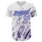 Custom White Light Blue-Purple 3D Pattern Design Abstract Splash Authentic Baseball Jersey