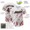 Custom White Black-Crimson 3D Pattern Design Abstract Splash Authentic Baseball Jersey