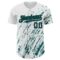 Custom White Black-Teal 3D Pattern Design Abstract Splash Authentic Baseball Jersey