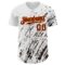 Custom White Brown-Orange 3D Pattern Design Abstract Splash Authentic Baseball Jersey
