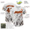 Custom White Brown-Orange 3D Pattern Design Abstract Splash Authentic Baseball Jersey