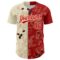 Custom Cream Red 3D Pattern Design International Coffee Day Authentic Baseball Jersey