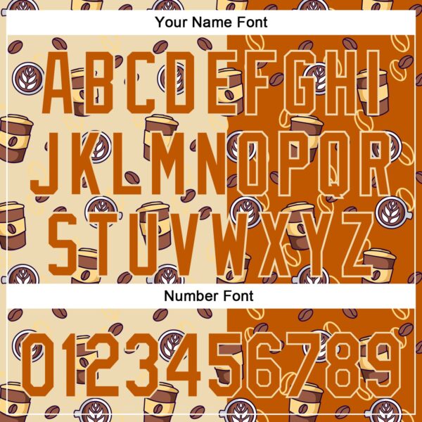 Custom Cream Texas Orange 3D Pattern Design International Coffee Day Authentic Baseball Jersey