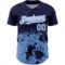 Custom Navy Light Blue-White 3D Pattern Design Abstract Splash Grunge Art Authentic Baseball Jersey