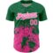 Custom Kelly Green Pink-White 3D Pattern Design Abstract Splash Grunge Art Authentic Baseball Jersey