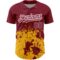 Custom Crimson Gold-White 3D Pattern Design Abstract Splash Grunge Art Authentic Baseball Jersey