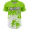 Custom Neon Green White-Black 3D Pattern Design Abstract Splash Grunge Art Authentic Baseball Jersey