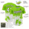 Custom Neon Green White-Black 3D Pattern Design Abstract Splash Grunge Art Authentic Baseball Jersey