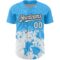 Custom Sky Blue White-Black 3D Pattern Design Abstract Splash Grunge Art Authentic Baseball Jersey