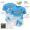 Custom Sky Blue White-Black 3D Pattern Design Abstract Splash Grunge Art Authentic Baseball Jersey