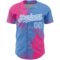Custom Light Blue Pink-White 3D Pattern Design Abstract Brush Stroke Authentic Baseball Jersey