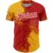 Custom Red Gold-White 3D Pattern Design Abstract Brush Stroke Authentic Baseball Jersey
