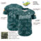 Custom Midnight Green White 3D Pattern Design Ship Frigate With Seagulls Authentic Baseball Jersey