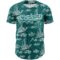 Custom Teal White 3D Pattern Design Boats And Fish Authentic Baseball Jersey