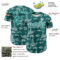 Custom Teal White 3D Pattern Design Boats And Fish Authentic Baseball Jersey