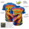 Custom Royal Gold-Red 3D Pattern Design Crocodile Authentic Baseball Jersey
