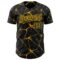 Custom Black Gold 3D Pattern Design Abstract Network Authentic Baseball Jersey