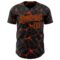 Custom Black Orange 3D Pattern Design Abstract Network Authentic Baseball Jersey