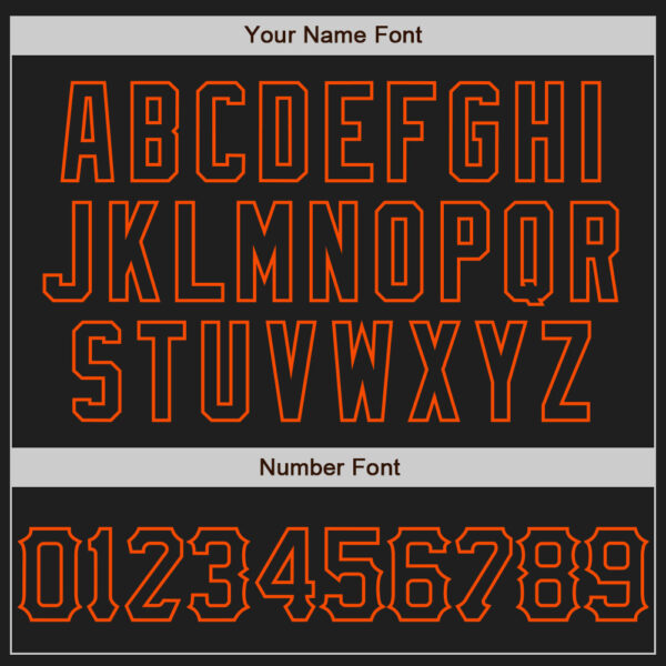 Custom Black Orange 3D Pattern Design Abstract Network Authentic Baseball Jersey