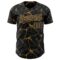Custom Black Old Gold 3D Pattern Design Abstract Network Authentic Baseball Jersey