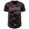 Custom Black Medium Pink 3D Pattern Design Abstract Network Authentic Baseball Jersey