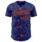 Custom Royal Orange 3D Pattern Design Abstract Network Authentic Baseball Jersey