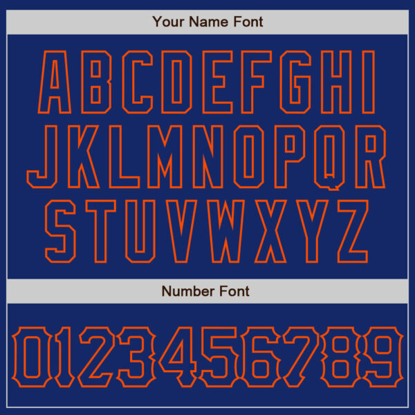 Custom Royal Orange 3D Pattern Design Abstract Network Authentic Baseball Jersey