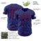 Custom Royal Red 3D Pattern Design Abstract Network Authentic Baseball Jersey