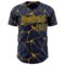 Custom Navy Gold 3D Pattern Design Abstract Network Authentic Baseball Jersey