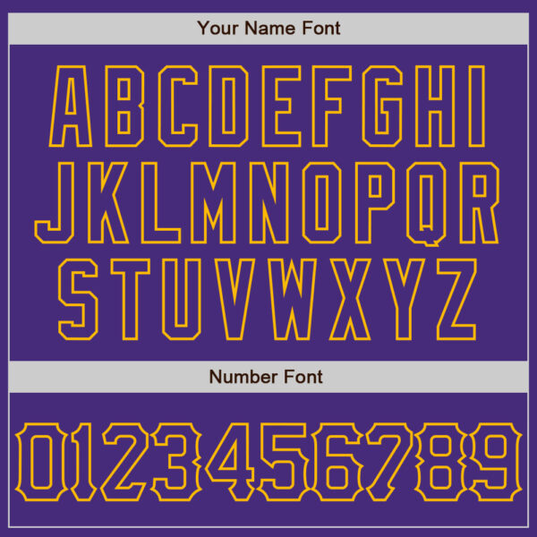 Custom Purple Gold 3D Pattern Design Abstract Network Authentic Baseball Jersey