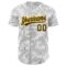 Custom White Black-Gold 3D Pattern Design Curve Lines Authentic Baseball Jersey
