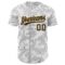 Custom White Black-Old Gold 3D Pattern Design Curve Lines Authentic Baseball Jersey