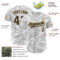 Custom White Black-Old Gold 3D Pattern Design Curve Lines Authentic Baseball Jersey