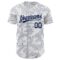Custom White Navy 3D Pattern Design Curve Lines Authentic Baseball Jersey