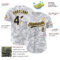 Custom White Navy-Gold 3D Pattern Design Curve Lines Authentic Baseball Jersey