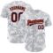 Custom White Navy-Orange 3D Pattern Design Curve Lines Authentic Baseball Jersey