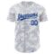 Custom White Royal 3D Pattern Design Curve Lines Authentic Baseball Jersey