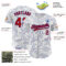 Custom White Red-Royal 3D Pattern Design Curve Lines Authentic Baseball Jersey