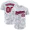 Custom White Red-Royal 3D Pattern Design Curve Lines Authentic Baseball Jersey