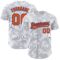 Custom White Orange-Royal 3D Pattern Design Curve Lines Authentic Baseball Jersey