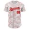Custom White Red 3D Pattern Design Curve Lines Authentic Baseball Jersey