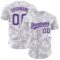 Custom White Purple-Gray 3D Pattern Design Curve Lines Authentic Baseball Jersey