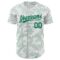Custom White Kelly Green 3D Pattern Design Curve Lines Authentic Baseball Jersey
