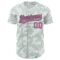 Custom White Pink-Kelly Green 3D Pattern Design Curve Lines Authentic Baseball Jersey