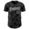 Custom Black White 3D Pattern Design Curve Lines Authentic Baseball Jersey